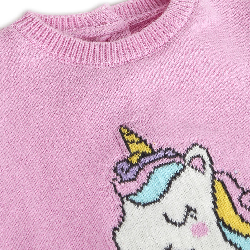 Girls Medium Pink Printed Pullover image number 2